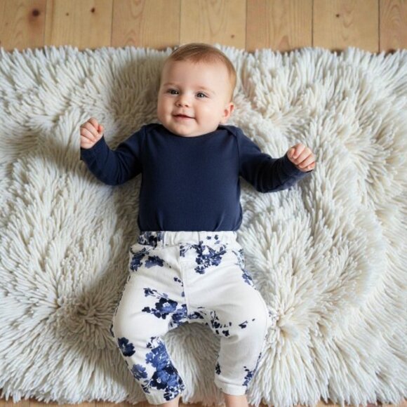 Joe Fresh Floral Print White Denim Pants size 3-6 Months - Picture 10 of 10